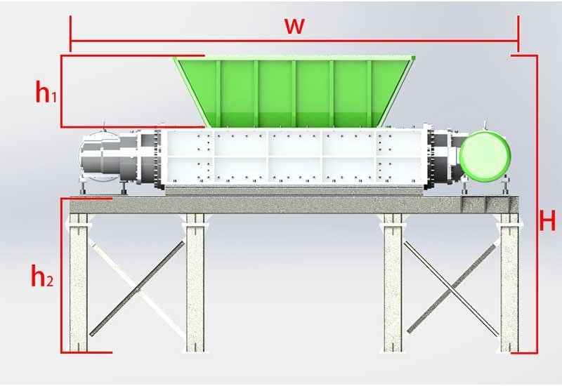 Four shaft shredder drawing 1