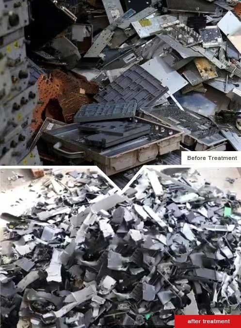 Electronic waste before shredding